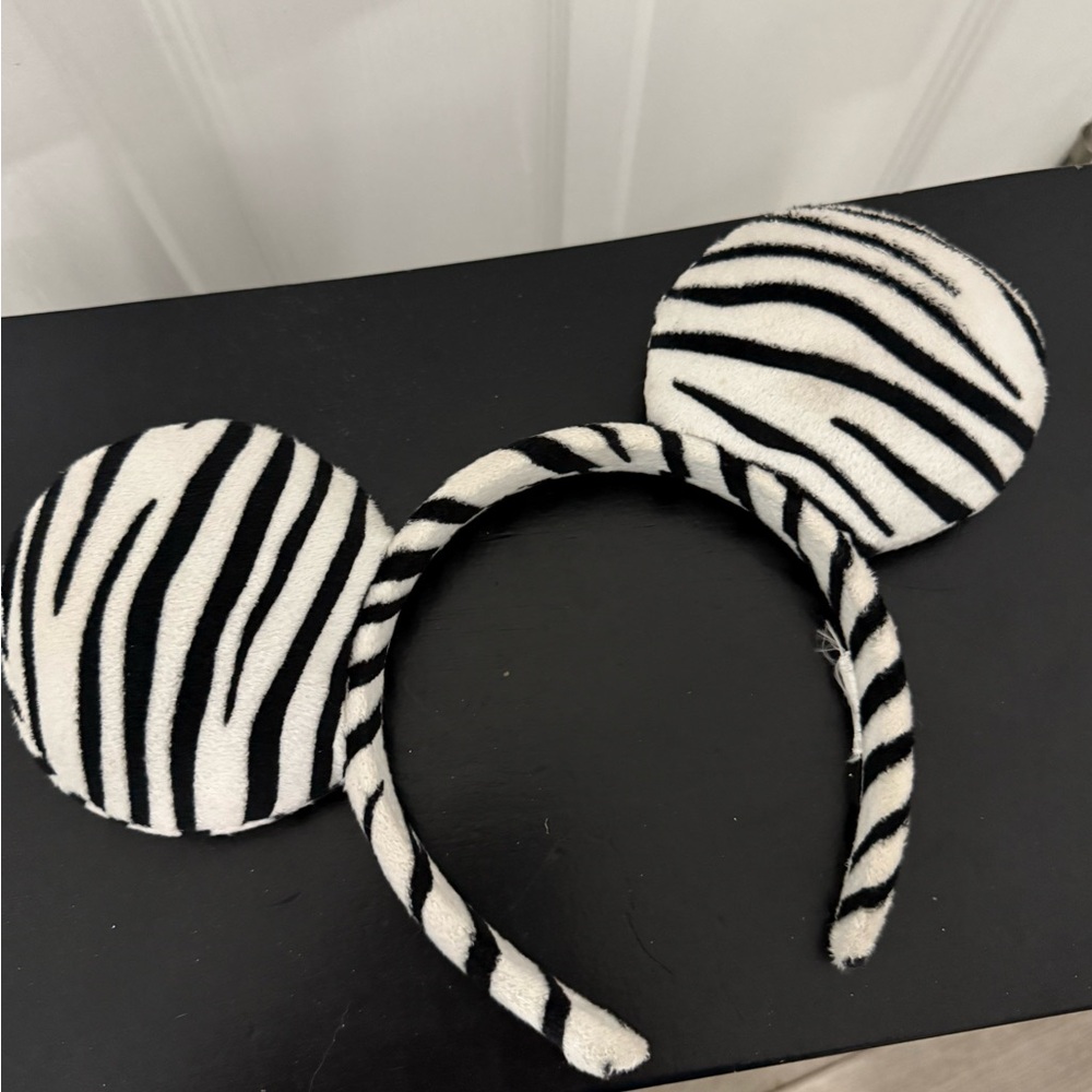 Zebra Print Mouse Ears Headband